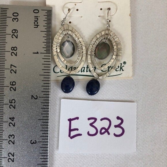 Coldwater Creek Wire Wrapped Oval Rhinestone Pierced Drop Dangle Earrings NOC - Picture 4 of 5